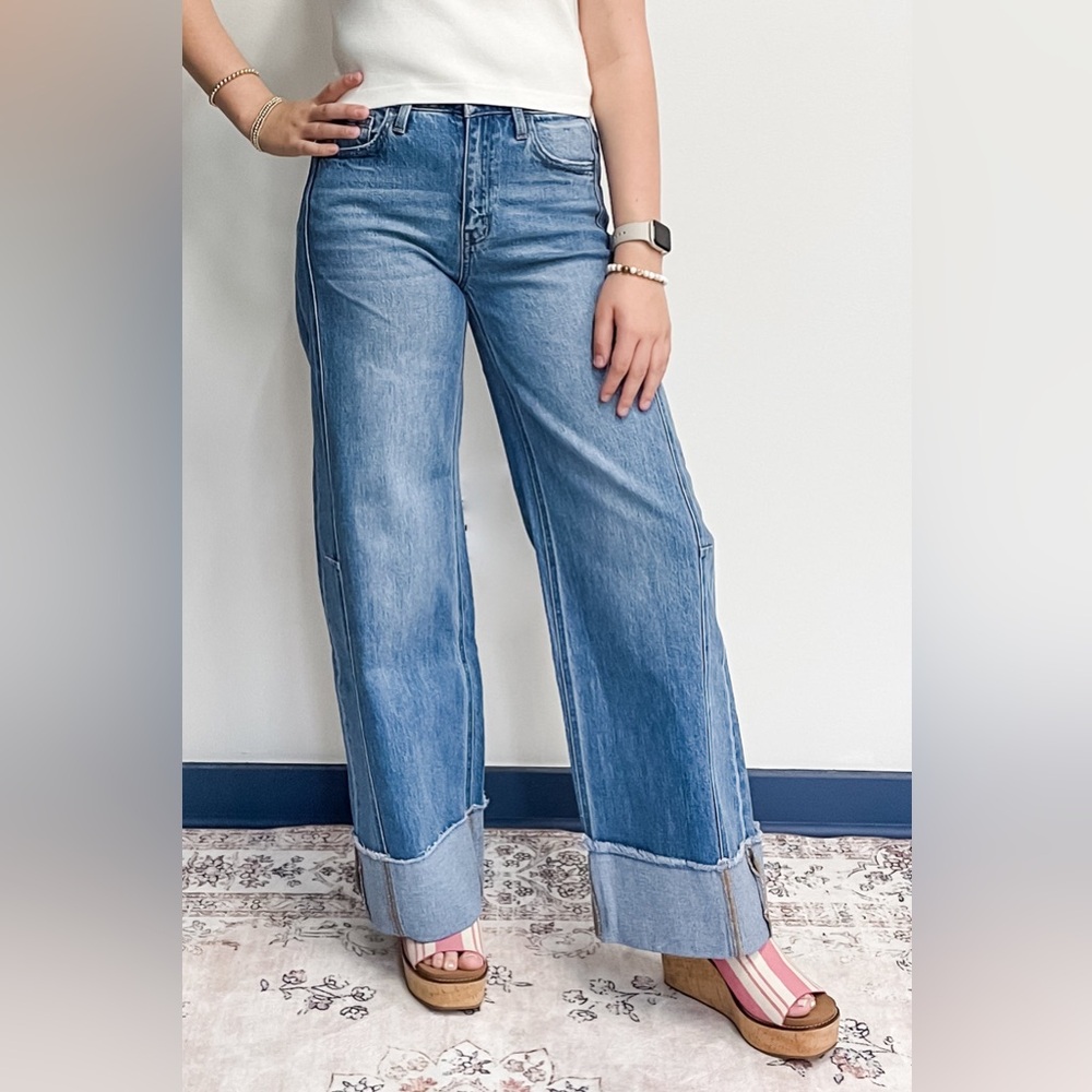 VERVET BY FLYING MONKEY Blue Flare & Wide Leg Jeans